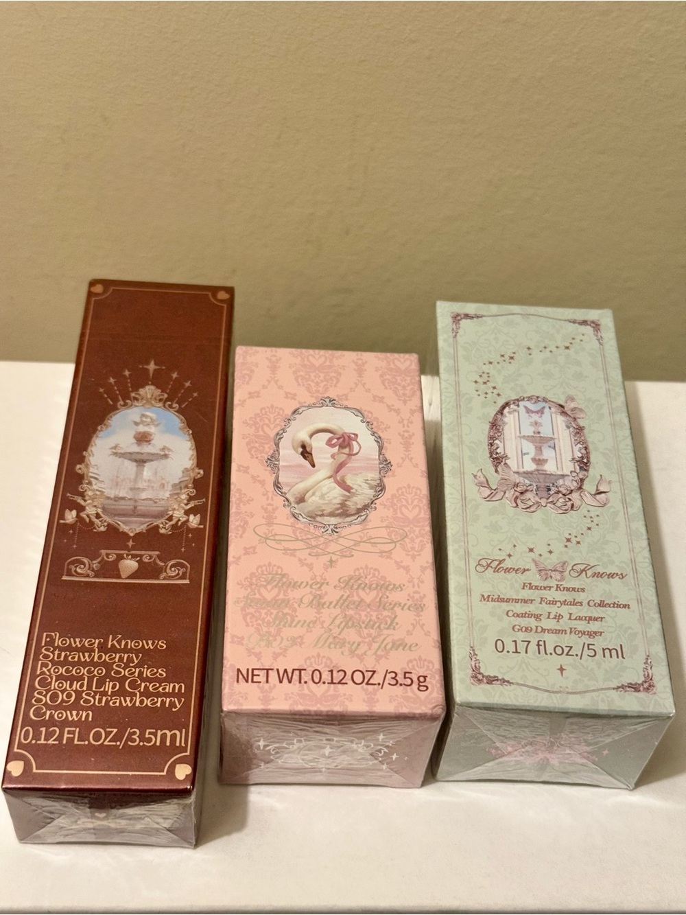 NEW Flower Knows 3pc Lip Bundle - Swan Ballet, Midsummer, Rococo (BNIB)